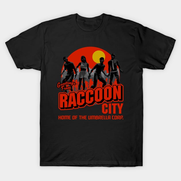 Greetings from Racoon City T-Shirt by Meta Cortex